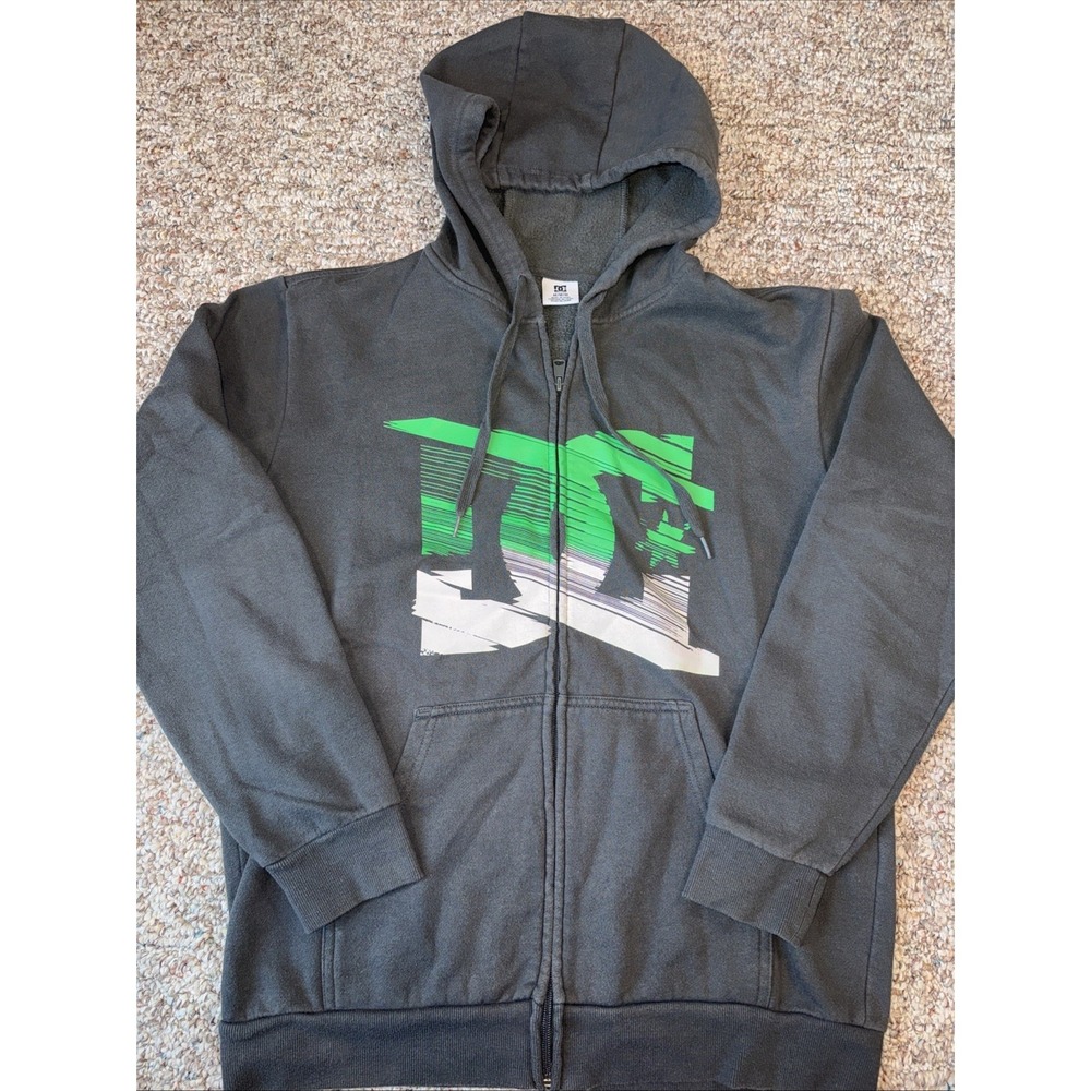 Vintage DC‎ Shoes Hoodie Mens Medium Zip Up Y2K Grunge Skate Grail 2000s